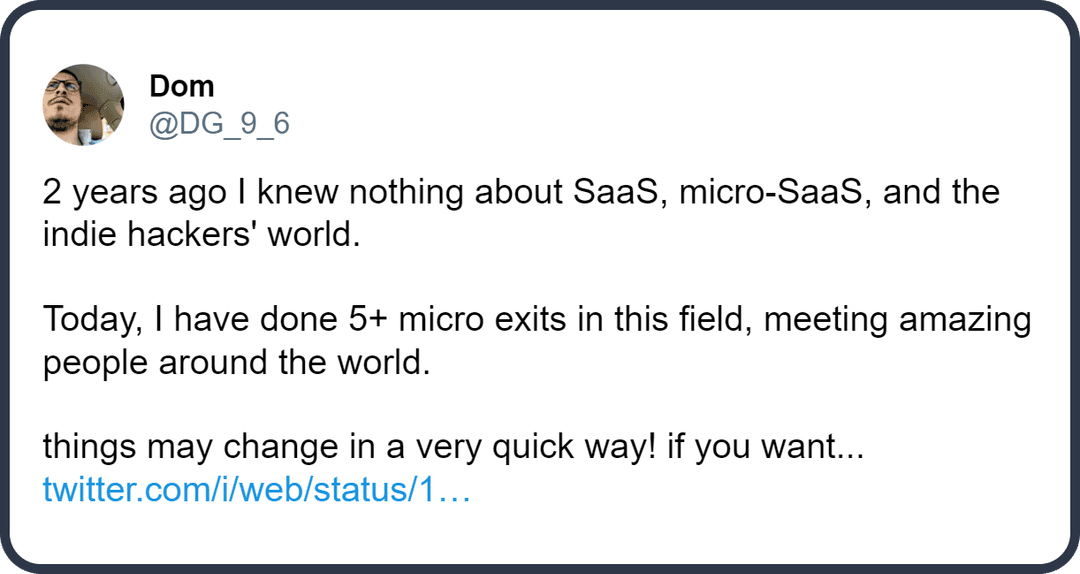 Startup exits tweet